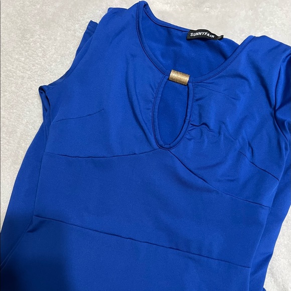 Blue Fitted Knee-length, SunnyFair Dress, Size Small - Picture 2 of 4